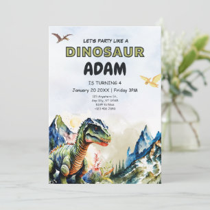 Echt aussehende Dinosaurier-Geburtstagseinladung z Einladung