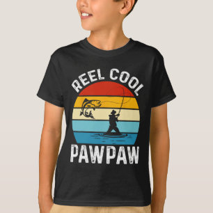 Echt coole Pawpaw-Angeln Fischer Lustig Retro Pfot T-Shirt