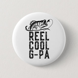 Echt cooler G-pa-Angler Fischer Lustig Retro Opa Button