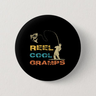 Echt cooler Opa Angler Vintage Vatertag Angler Button