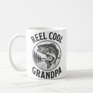 Echt cooler Opa Vintage-Angeln Bass-Shirt-Design Kaffeetasse