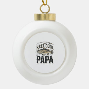 Echt cooler Papa Vintage-Angeln Vektor-Design_1 Keramik Kugel-Ornament