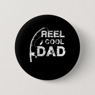 Echt cooler Vater Angelpapa Vatertagsgeschenk-Shir Button