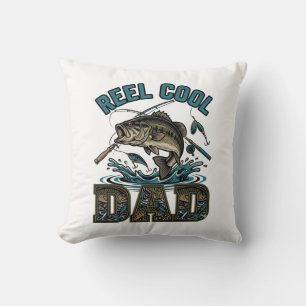 Echt cooler Vater Bassangeln Vintage Vektor Design Kissen