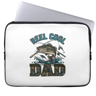 Echt cooler Vater Bassangeln Vintage-Vektordesign_ Laptopschutzhülle