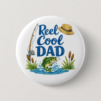 Echt cooler Vater lustiger Angelwitz Wasserfarbenk Button
