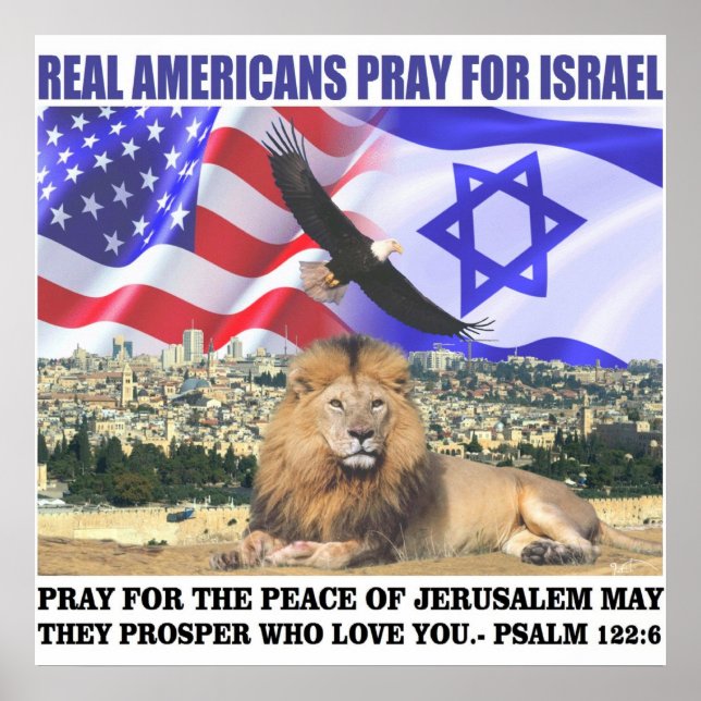 Echte Amerikaner beten für Israel Poster (Vorne)