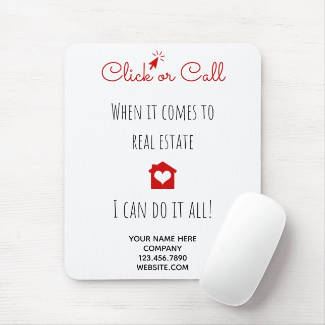 Echte Anwesen Klicken oder Marketing  Geschenk Pop Mousepad (Mit Mouse)