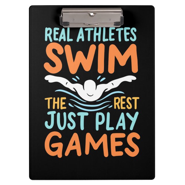 Echte Athleten Swim Klemmbrett (Vorderseite)