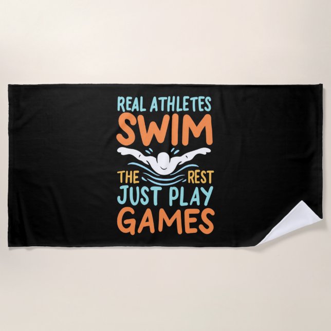Echte Athleten Swim Strandtuch (Vorderseite)