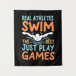 Echte Athleten Swim Wandteppich