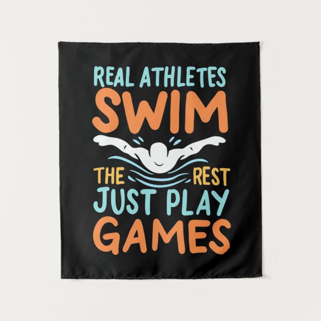 Echte Athleten Swim Wandteppich (Vorderseite)