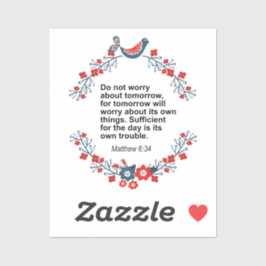 Echte Bibel Wird Matthew 6:34 Aufkleber