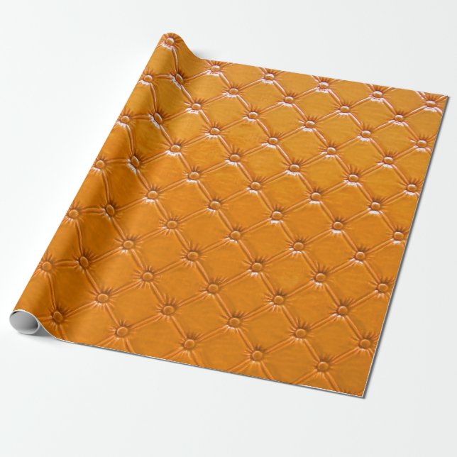 Echte braune Lederpolsterung. Geschenkpapier (Ungerollt)