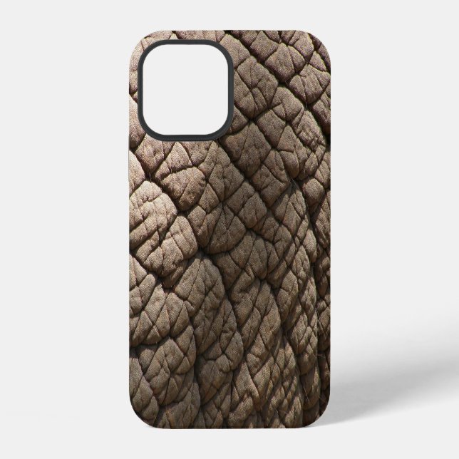Echte Elefantenhaut-Textur, faltig. iPhone 12 Hülle (Rückseite)