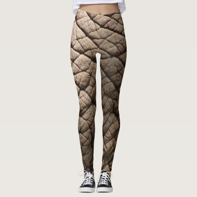 Echte Elefantenhaut Textur, zerknittert. Leggings (Vorderseite)