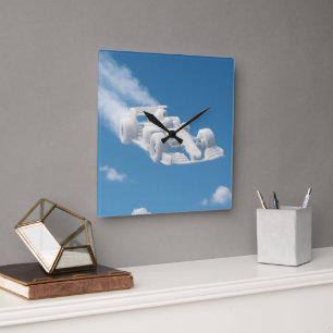 Echte F1-Himmel-Kunst Quadratische Wanduhr