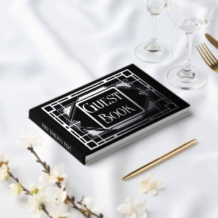 Echte Folie Deko silber schwarz formale Gatsby 20 Gästebuch