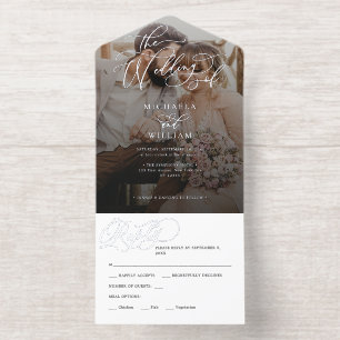 *ECHTE FOLIE* Elegantes Schriftfoto Hochzeit All-in-One-Einladung