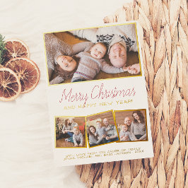 Echte Folie | Frohe Weihnachten Moderne Schrift 4  Folien Feiertagskarte
