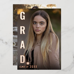 Echte Folien GRAD Abschluss-Fotoankündigung Folieneinladung