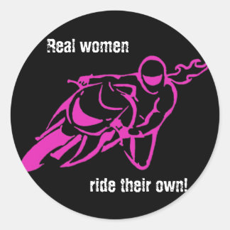 Echte Frauen fahren mit Aufkleber