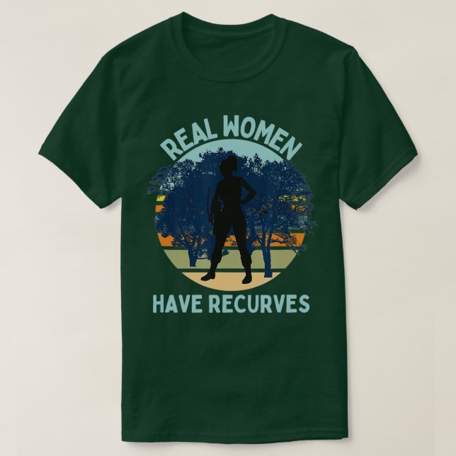 Echte Frauen haben sich erholtSpaß Bogenschießen 3 T-Shirt (Design vorne)