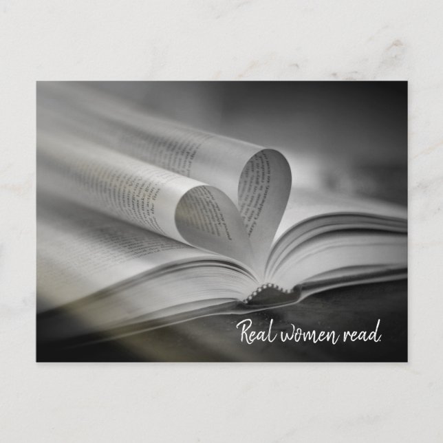 Echte Frauen lesen Postkarten (Vorderseite)