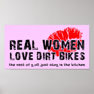 Echte Frauen Lustiges Motocross Dirt Bike Poster S