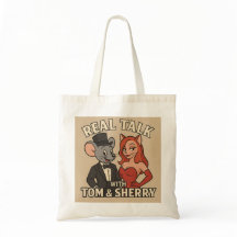 Echte Gespräche mit Tom und Sherry Cartoon-Tasche