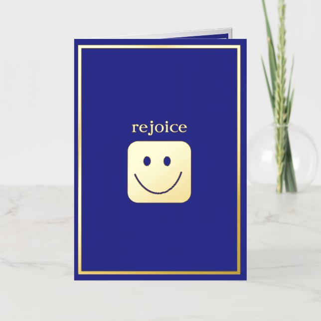 Echte Gold Foil Custom Lächeln Faltkarte (Vorderseite)