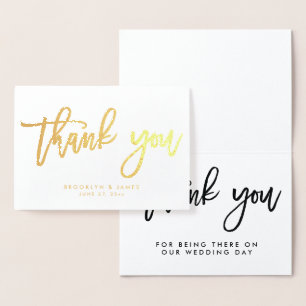 Echte Gold Foil Hochzeit Danke Karte White