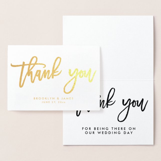 Echte Gold Foil Hochzeit Danke Karte White (Anzeige)