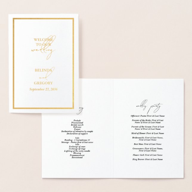 Echte Gold Foil Hochzeitsorden des Serviceprogramm Folienkarte (Anzeige)