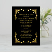 Echte Goldfolie Black Tie Royal Regency Hochzeit