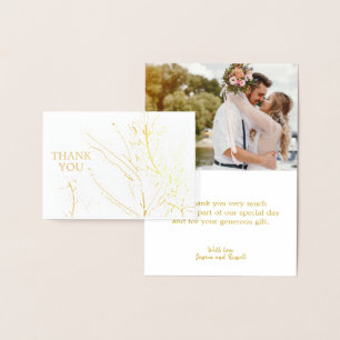 ECHTE Goldfolie DANKE Hochzeit   mit Foto Folienkarte