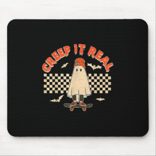 Echte Grusel-Skateboarding-Geist Retro-Halloween Mousepad