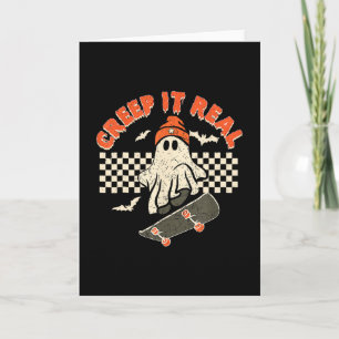 Echte Grusel-Skateboarding Retro-Halloween-Geist Karte