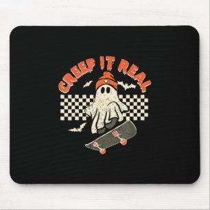 Echte Grusel-Skateboarding Retro-Halloween-Geist Mousepad