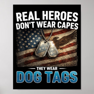 Echte Helden tragen keine Capes, sie tragen Hundem Poster