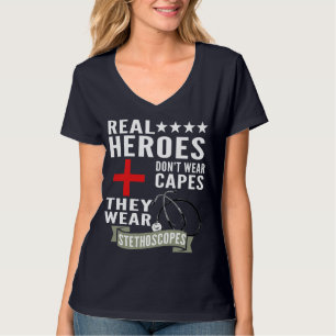 Echte Helden tragen keine Kapen, sie tragen Stetho T-Shirt