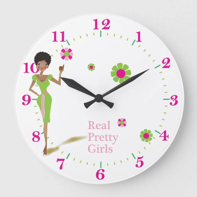 echte hübsche Girl-Uhr Große Wanduhr (Vorderseite)
