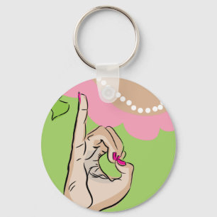 Echte hübsche Mädchen rosa, grüne Schlüsselket Schlüsselanhänger