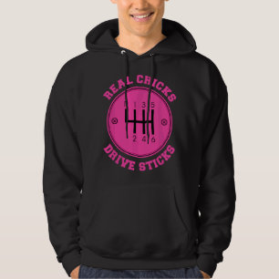 Echte Hühner fahren Schaltgetriebe-Autos Hoodie
