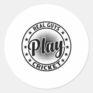 Echte Kerle spielen Cricket - Cricketspielender Cr Runder Aufkleber