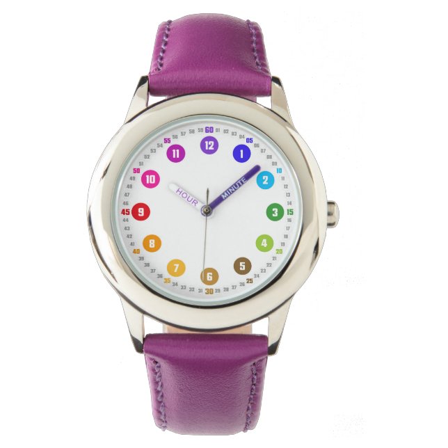 Echte Lernuhr für Kinder - Schlicht- EasyRead Armbanduhr (Vorderseite)