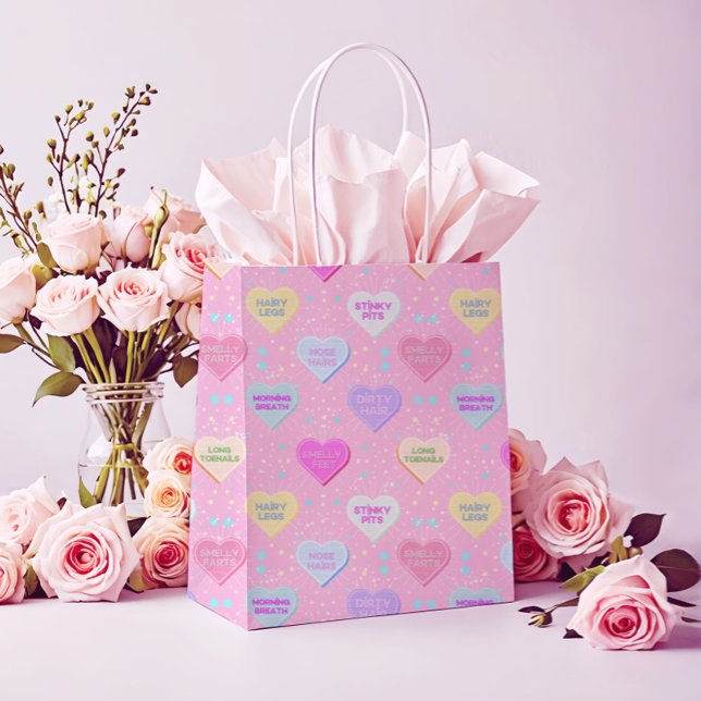 Echte Liebe Rosa mit feinen Herzen und Wahrheiten Mittlere Geschenktüte (Von Creator hochgeladen)