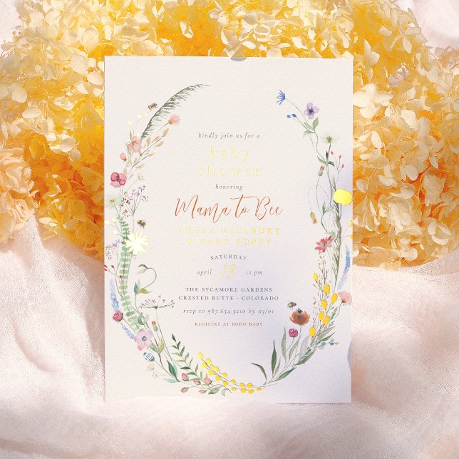 Echte Mama für die schicke Boho Girl Babydusche Folieneinladung (Von Creator hochgeladen)