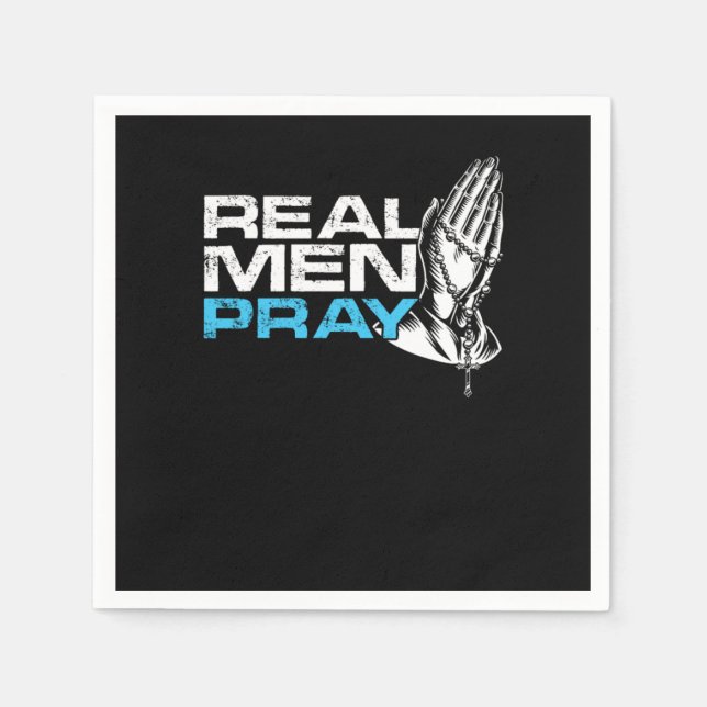 Echte Männer beten Religion Glaube Kirche Gott Gif Serviette (Vorderseite)