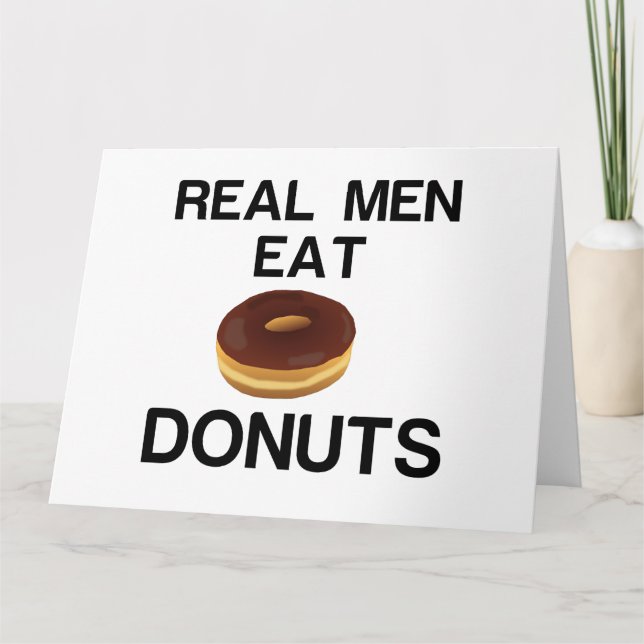 ECHTE MÄNNER ESSEN DONUTS DANKESKARTE (Vorderseite)